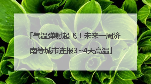 气温弹射起飞！未来一周济南等城市连报3~4天高温