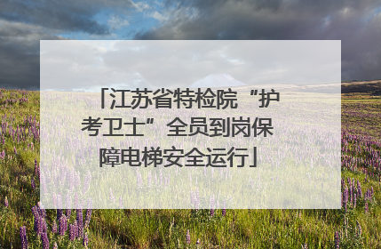 江苏省特检院“护考卫士”全员到岗保障电梯安全运行