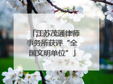 江苏茂通律师事务所获评“全国文明单位”