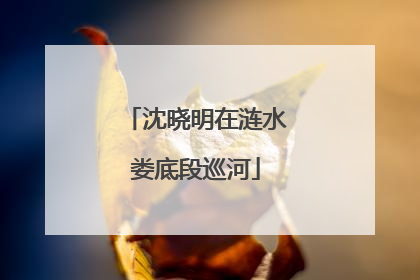 沈晓明在涟水娄底段巡河