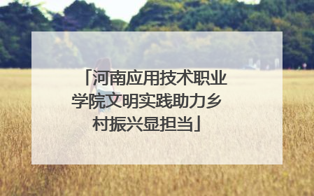 河南应用技术职业学院文明实践助力乡村振兴显担当
