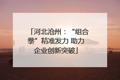 河北沧州：“组合拳”精准发力 助力企业创新突破