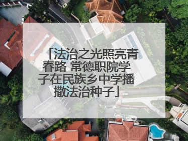 法治之光照亮青春路 常德职院学子在民族乡中学播撒法治种子