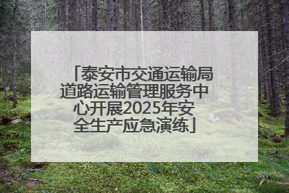 泰安市交通运输局道路运输管理服务中心开展2025年安全生产应急演练