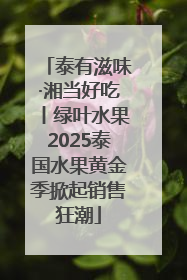 泰有滋味·湘当好吃丨绿叶水果2025泰国水果黄金季掀起销售狂潮