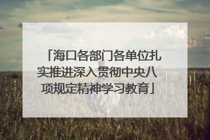 海口各部门各单位扎实推进深入贯彻中央八项规定精神学习教育