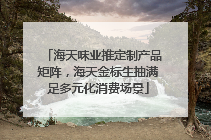 海天味业推定制产品矩阵，海天金标生抽满足多元化消费场景