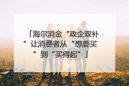 海尔消金“政企双补”让消费者从“想要买”到“买得起”