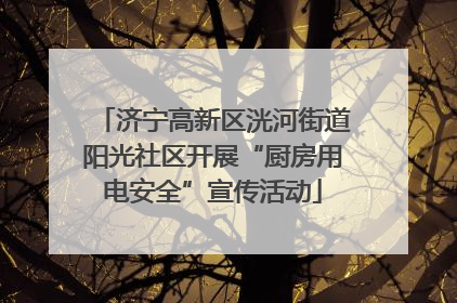 济宁高新区洸河街道阳光社区开展“厨房用电安全”宣传活动