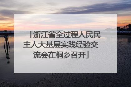 浙江省全过程人民民主人大基层实践经验交流会在桐乡召开