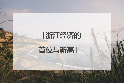 浙江经济的首位与新高