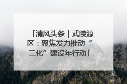 清风头条｜武陵源区：聚焦发力推动“三化”建设年行动