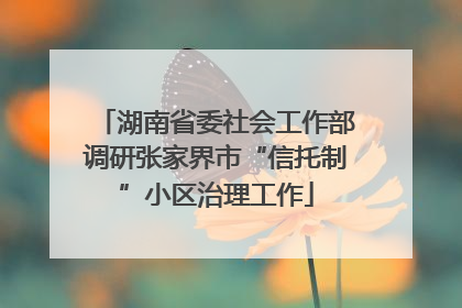 湖南省委社会工作部调研张家界市“信托制”小区治理工作