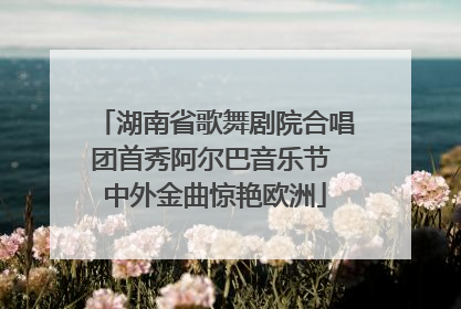 湖南省歌舞剧院合唱团首秀阿尔巴音乐节 中外金曲惊艳欧洲