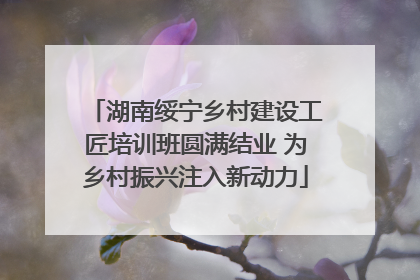 湖南绥宁乡村建设工匠培训班圆满结业 为乡村振兴注入新动力