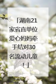 湖南21家省直单位爱心妈妈牵手结对30名流动儿童！