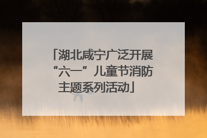 湖北咸宁广泛开展“六一”儿童节消防主题系列活动