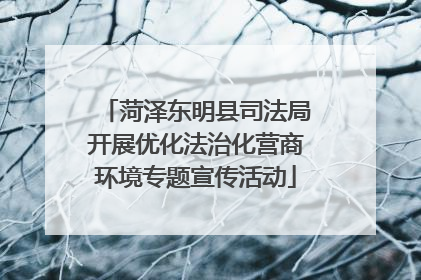 菏泽东明县司法局开展优化法治化营商环境专题宣传活动