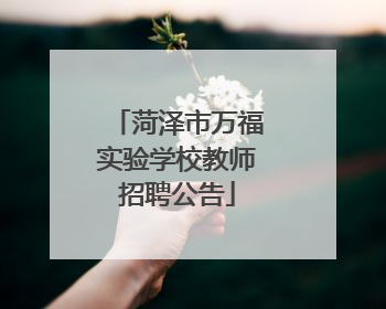 菏泽市万福实验学校教师招聘公告