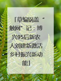 草编锅盖“触网”记:博兴95后新农人刘建新激活乡村振兴新动能