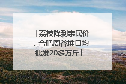 荔枝降到亲民价，合肥周谷堆日均批发20多万斤