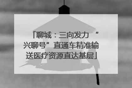 聊城：三向发力 “兴聊号”直通车精准输送医疗资源直达基层