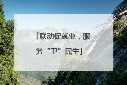 联动促就业，服务“卫”民生