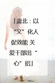 肃北：以“文”化人促效能 关爱干部出“心”招