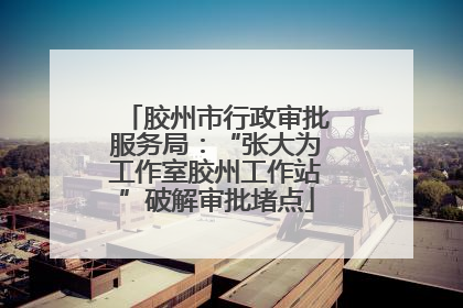 胶州市行政审批服务局：“张大为工作室胶州工作站”破解审批堵点