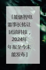 能链智电董事长转让团油科技，2024年年报至今未能发布
