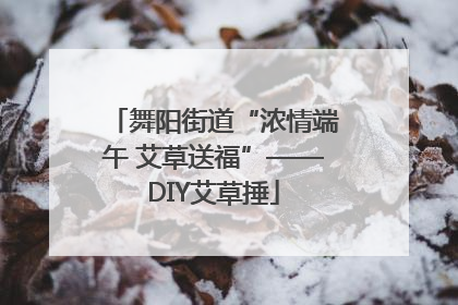 舞阳街道“浓情端午 艾草送福”——DIY艾草捶