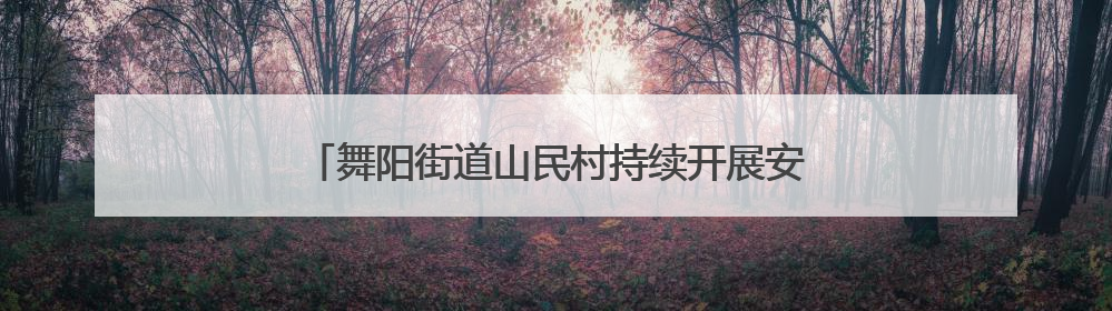 舞阳街道山民村持续开展安全生产隐患排查整治行动