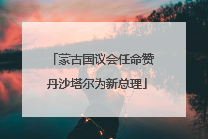 蒙古国议会任命赞丹沙塔尔为新总理