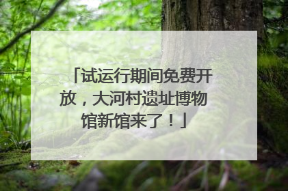 试运行期间免费开放，大河村遗址博物馆新馆来了！
