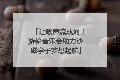 让歌声流成河！游轮音乐会助力沙磁学子梦想起航