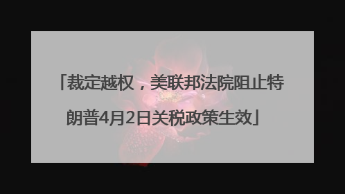 裁定越权，美联邦法院阻止特朗普4月2日关税政策生效