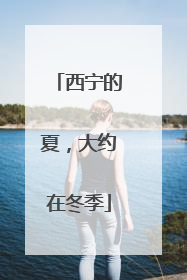 西宁的夏，大约在冬季