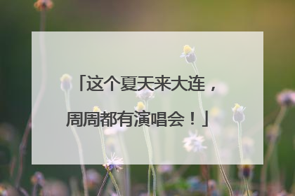这个夏天来大连，周周都有演唱会！