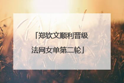 郑钦文顺利晋级法网女单第二轮