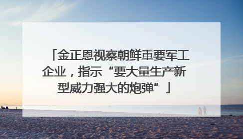 金正恩视察朝鲜重要军工企业，指示“要大量生产新型威力强大的炮弹”
