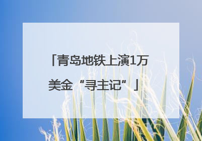 青岛地铁上演1万美金“寻主记”