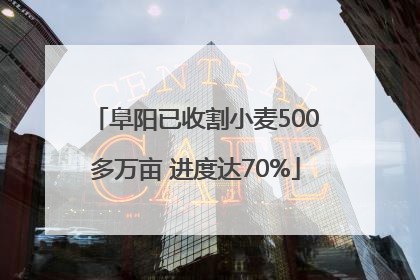 阜阳已收割小麦500多万亩 进度达70%