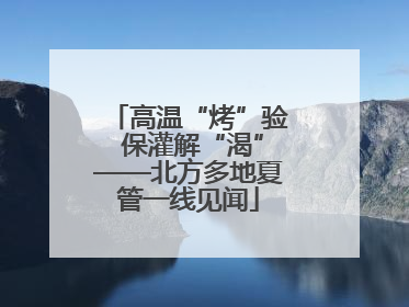 高温“烤”验 保灌解“渴”——北方多地夏管一线见闻