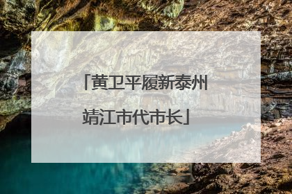 黄卫平履新泰州靖江市代市长