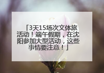3天15场次文体旅活动！端午假期，在沈阳参加大型活动，这些事情要注意！