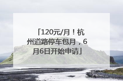 120元/月！杭州道路停车包月，6月6日开始申请