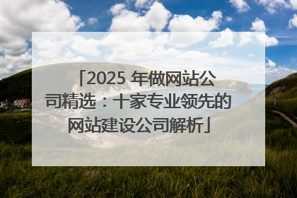 2025 年做网站公司精选：十家专业领先的网站建设公司解析