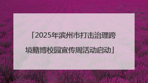 2025年滨州市打击治理跨境赌博校园宣传周活动启动