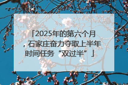 2025年的第六个月，石家庄奋力夺取上半年时间任务“双过半”