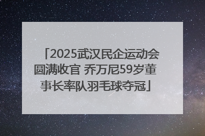 2025武汉民企运动会圆满收官 乔万尼59岁董事长率队羽毛球夺冠